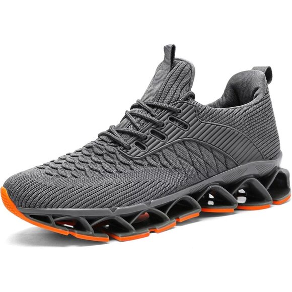 Men\'s Comfortable Casual Fashion Non Slip Sport Trainer Athletic Gray Shoes main image 4